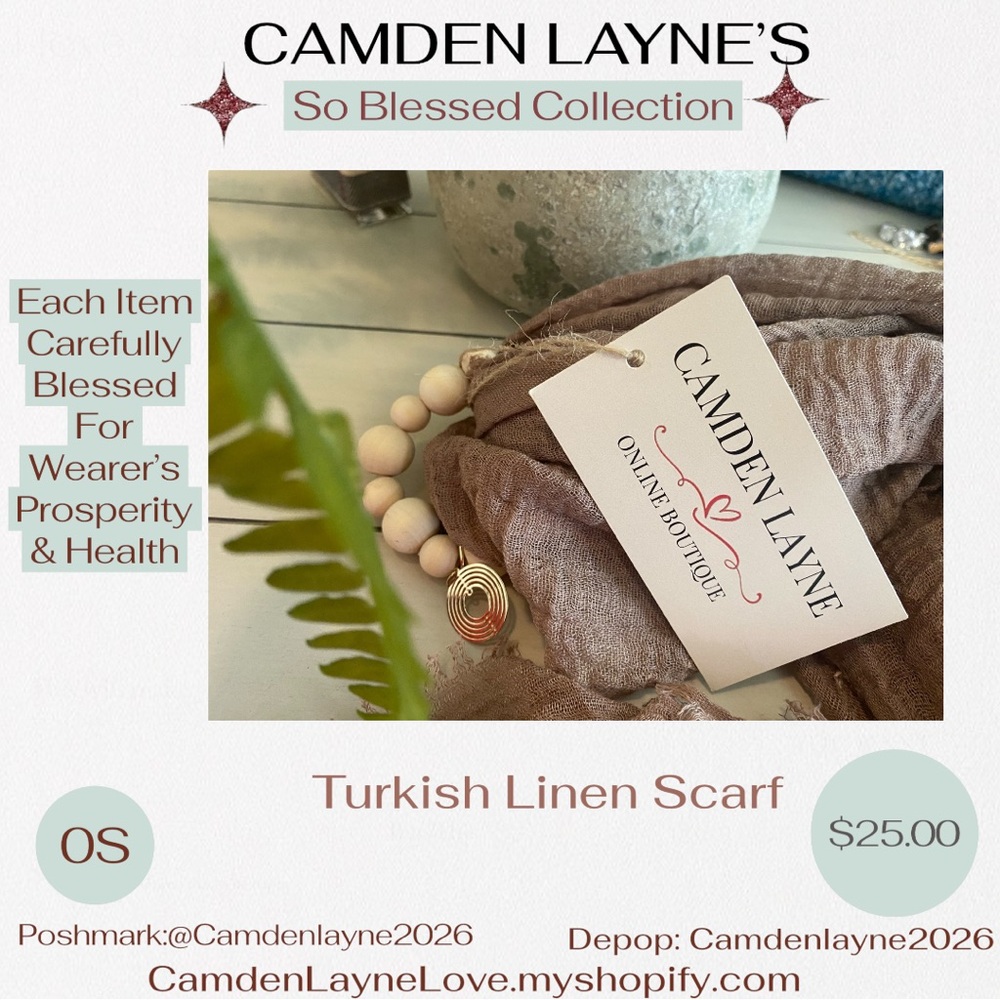 Camden Layne’s Blessed Brown Turkish Linen Scarf